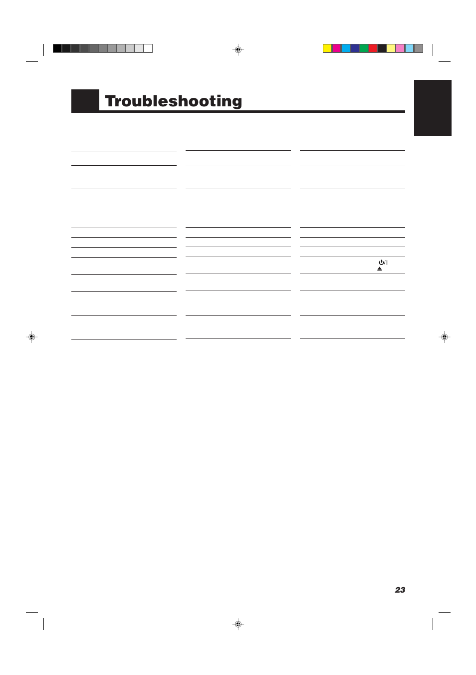 Troubleshooting, 23 english | JVC UX-V330R User Manual | Page 27 / 29