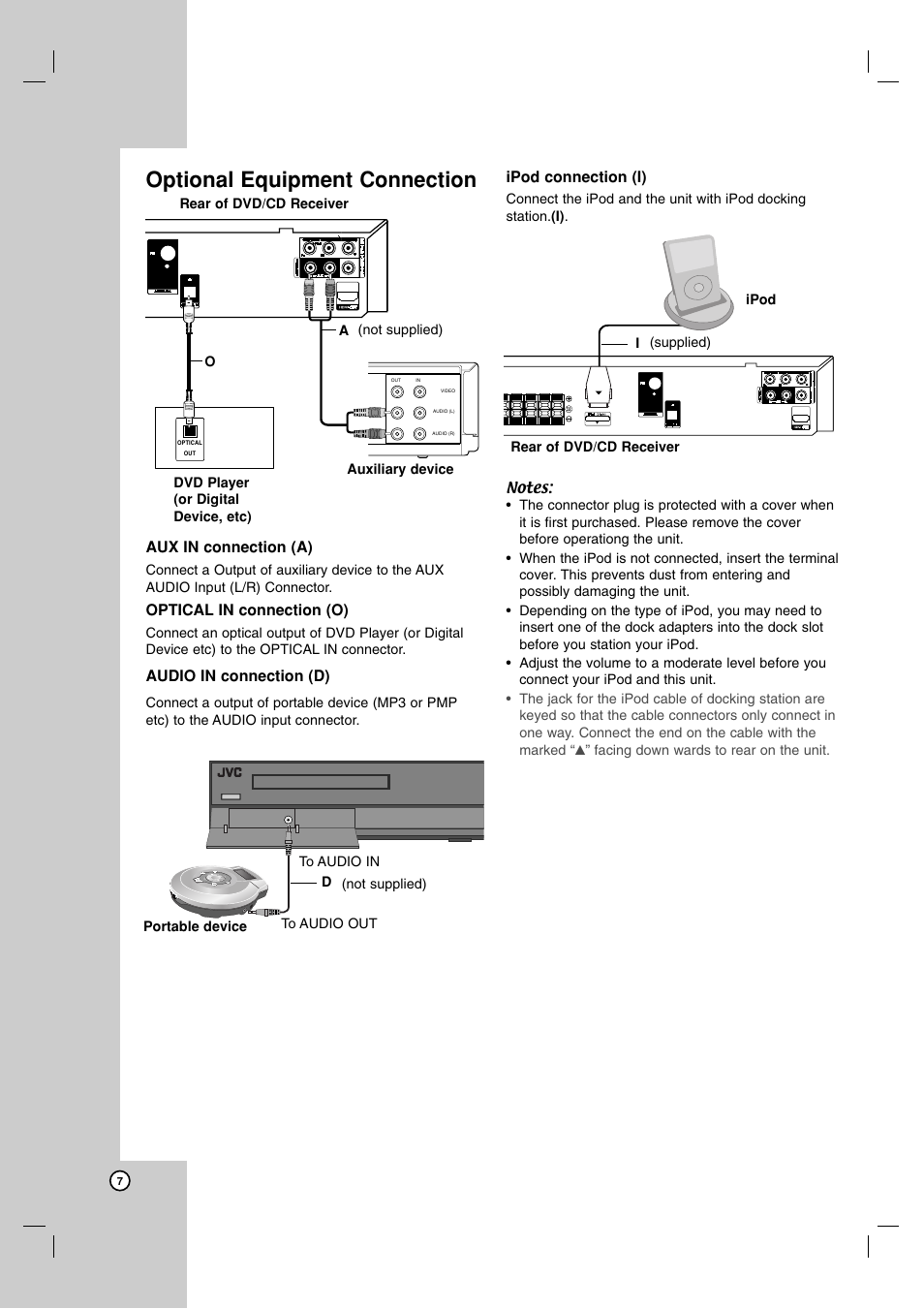 Optional equipment connection | JVC SP-THG61F User Manual | Page 10 / 29