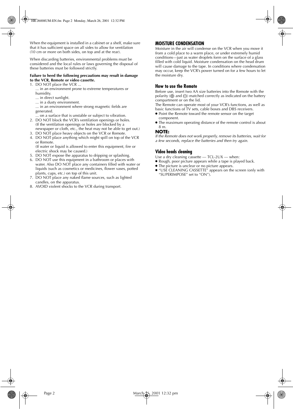 JVC HR-J6008UM User Manual | Page 2 / 16