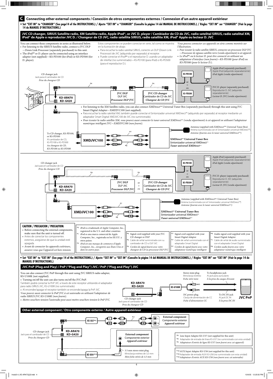 Caution / precaucion / precaution | JVC KD-AR470 User Manual | Page 30 / 140