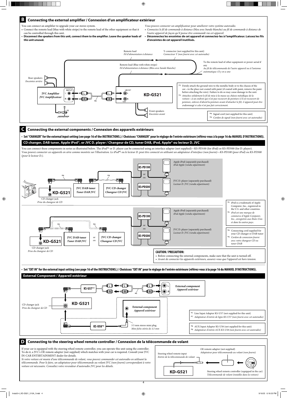 External component / appareil extérieur | JVC KD-AR470 User Manual | Page 60 / 140