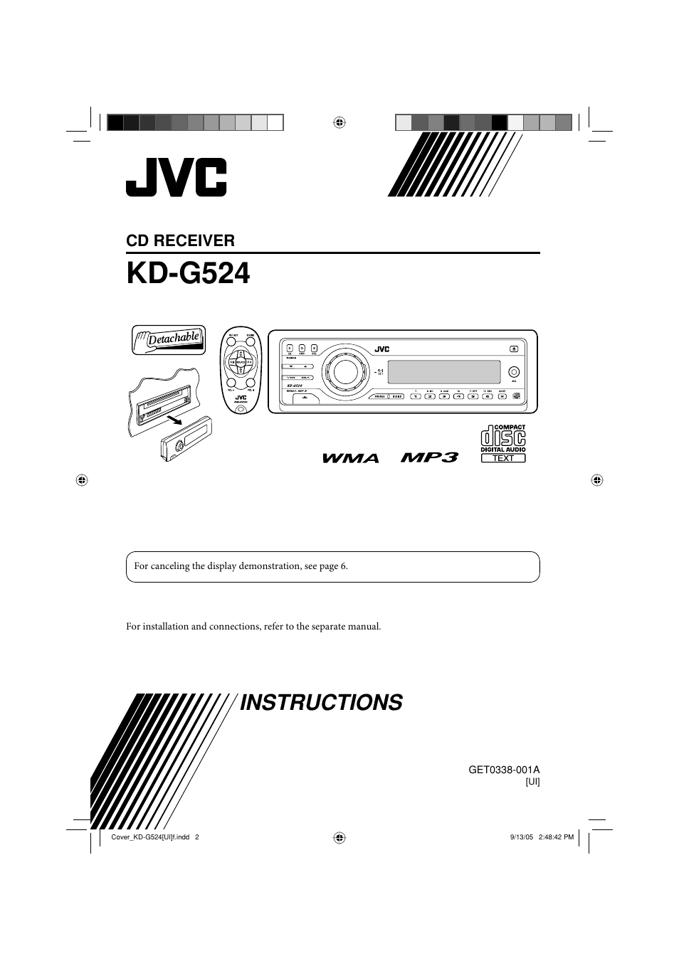 Kd-g524, Instructions, Cd receiver | JVC KD-AR470 User Manual | Page 61 / 140