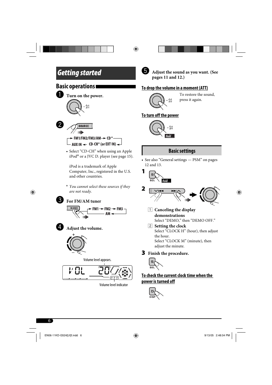 Getting started, Basic operations | JVC KD-AR470 User Manual | Page 66 / 140