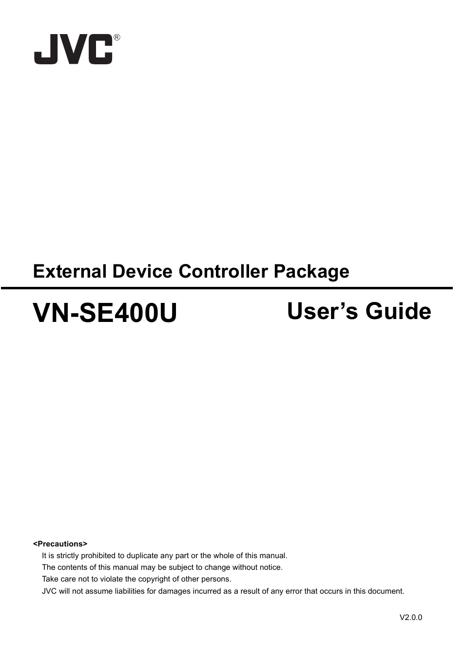 JVC VN-SE400U User Manual | 8 pages