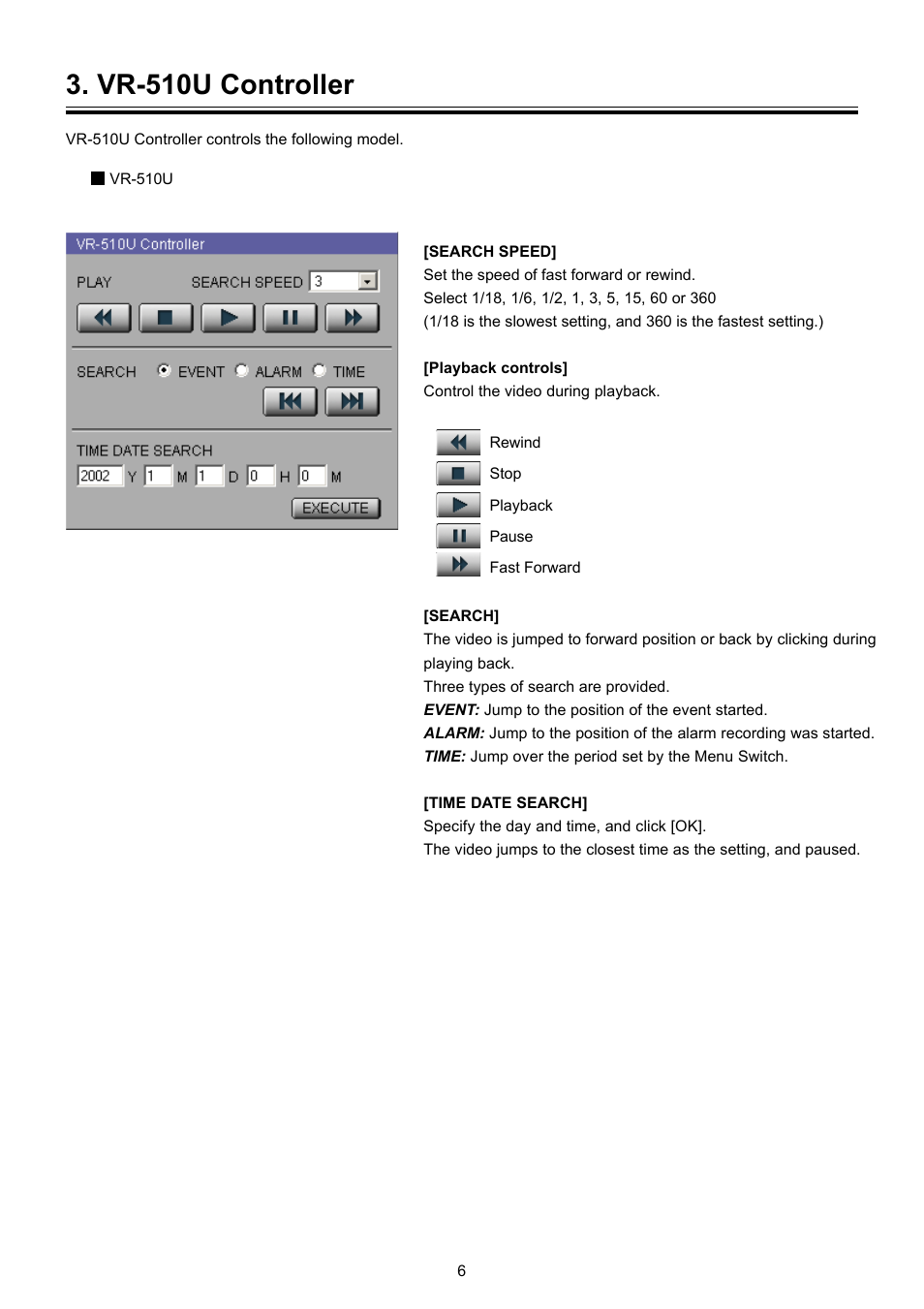 Vr-510u controller | JVC VN-SE400U User Manual | Page 6 / 8