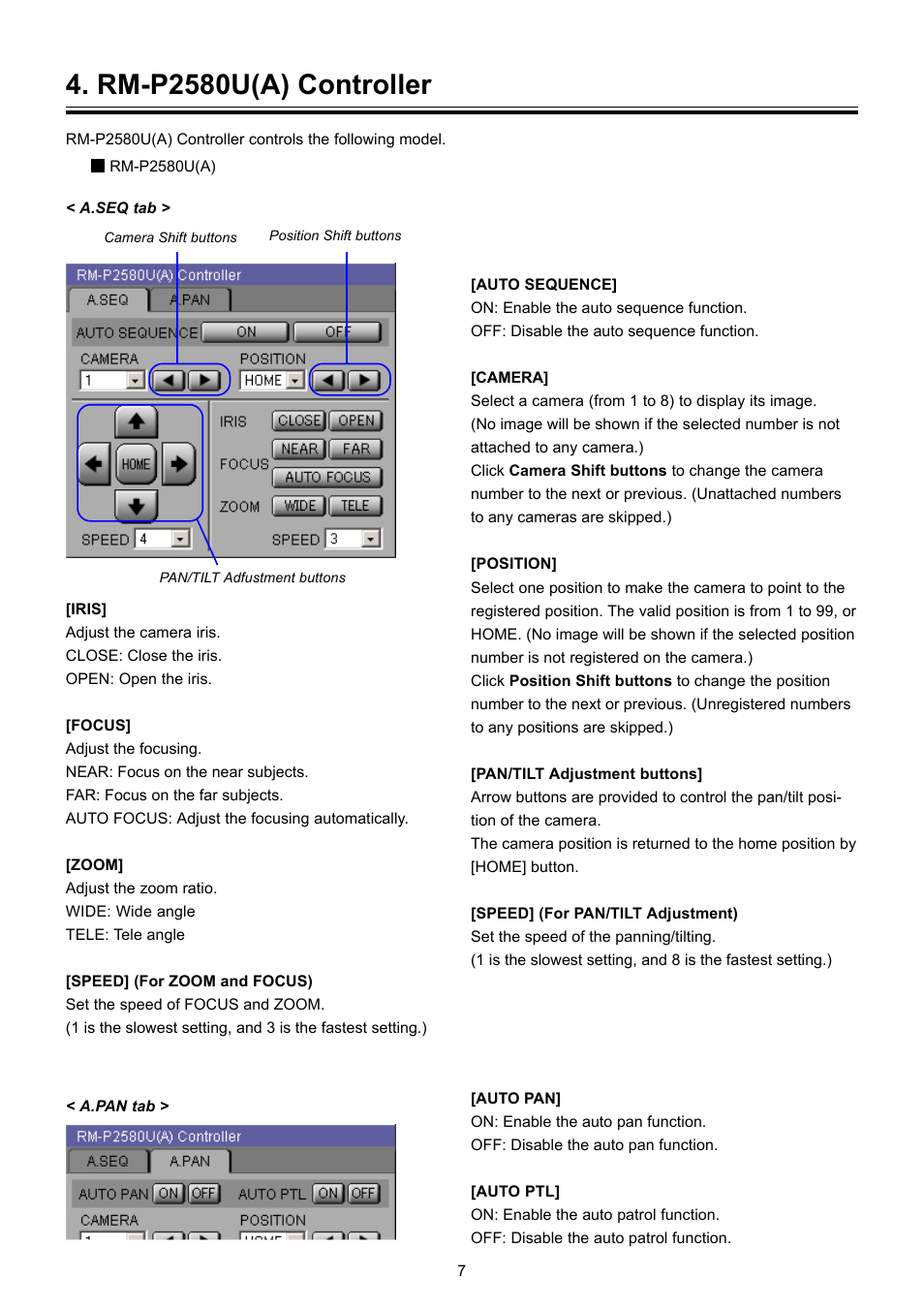 Rm-p2580u(a) controller | JVC VN-SE400U User Manual | Page 7 / 8