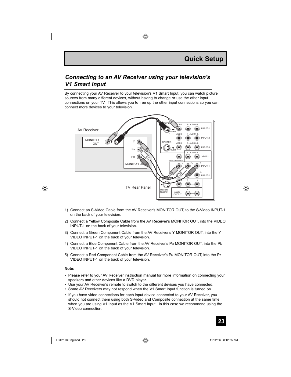 Quick setup | JVC HD-P61R2U User Manual | Page 23 / 96