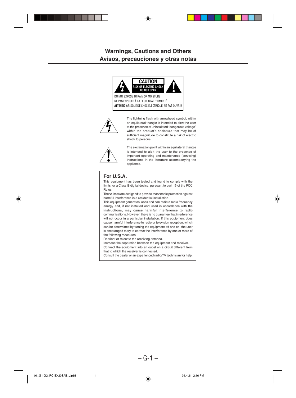 Caution | JVC RC-EX20S User Manual | Page 2 / 46