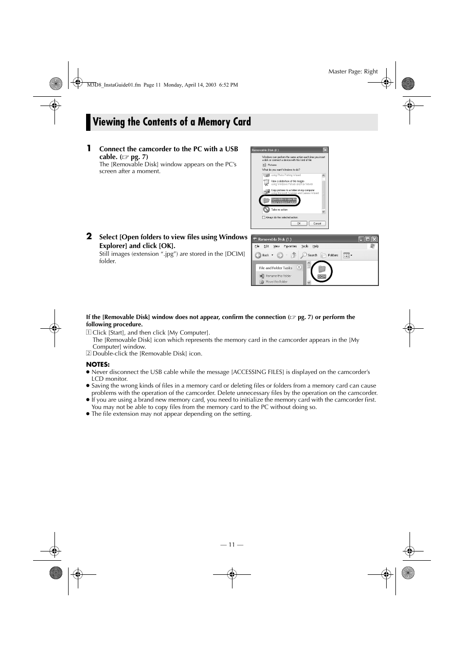 Viewing the contents of a memory card | JVC 0503-FO-ID-VP User Manual | Page 103 / 114