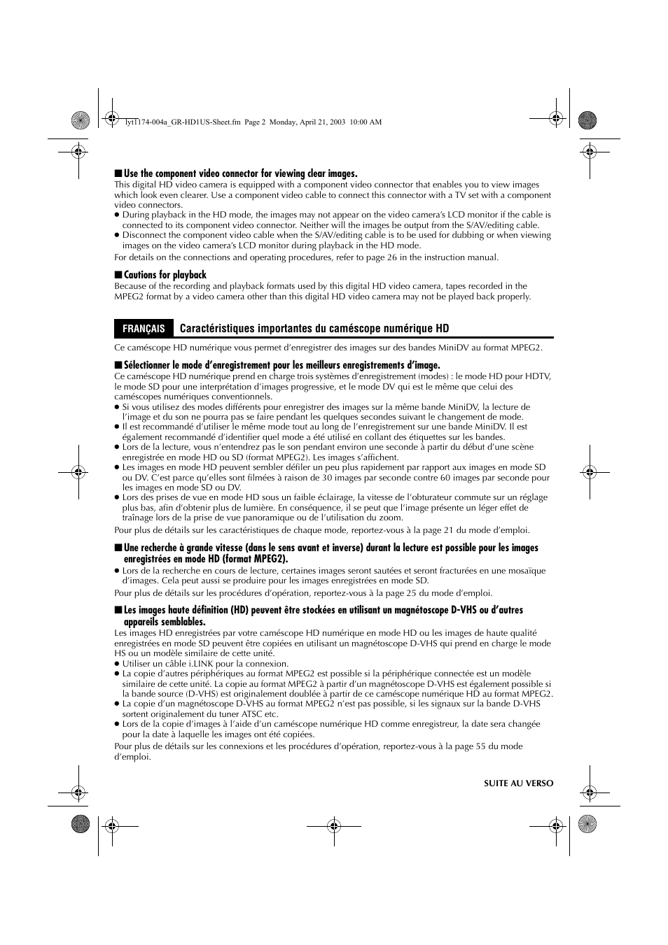 JVC 0503-FO-ID-VP User Manual | Page 110 / 114