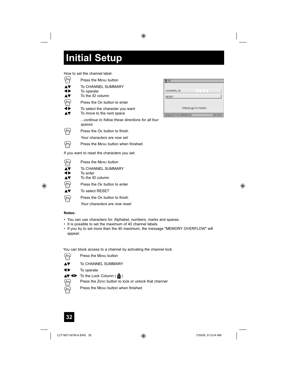 Initial setup | JVC 0705TNH-II-IM User Manual | Page 32 / 68