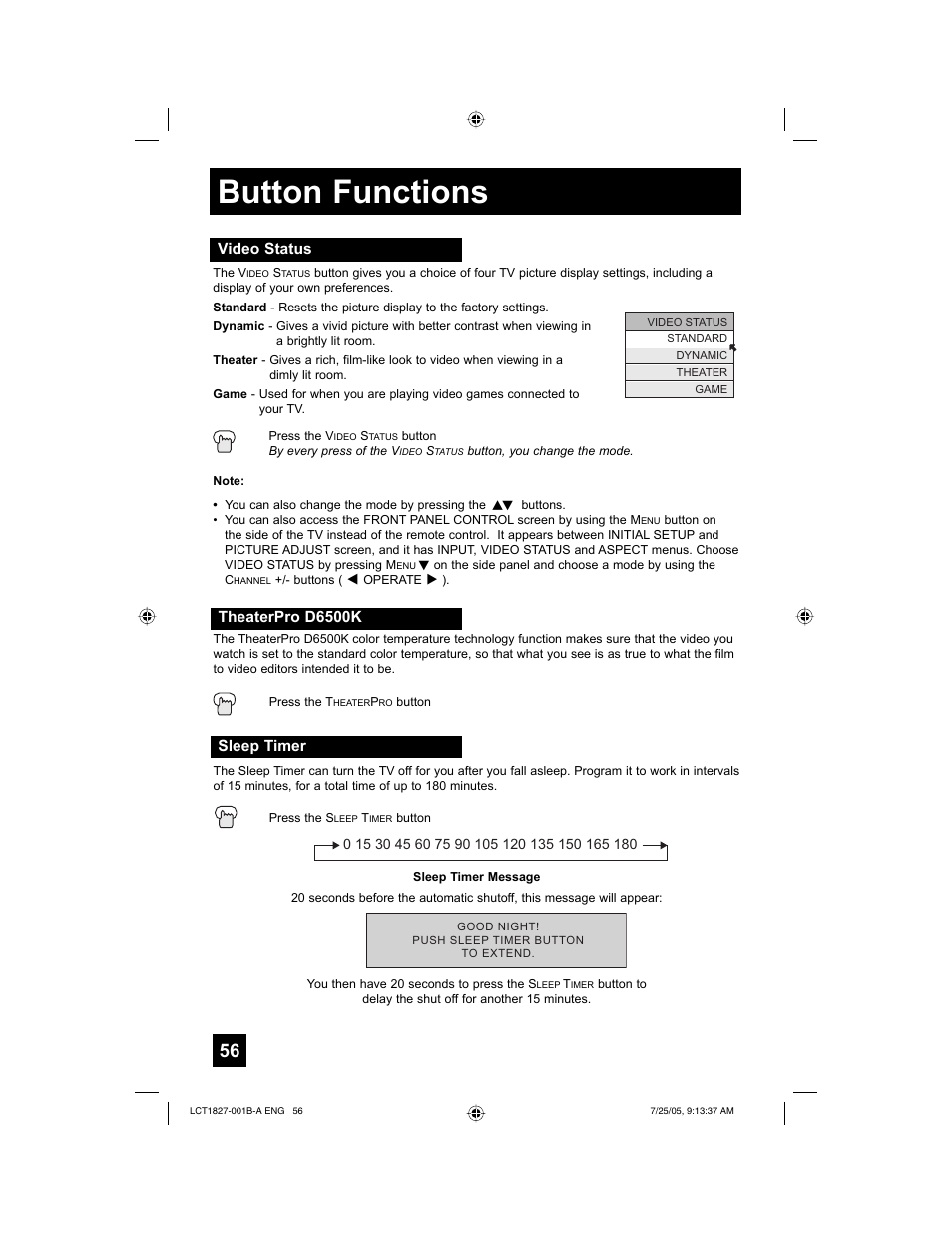 Button functions | JVC 0705TNH-II-IM User Manual | Page 56 / 68