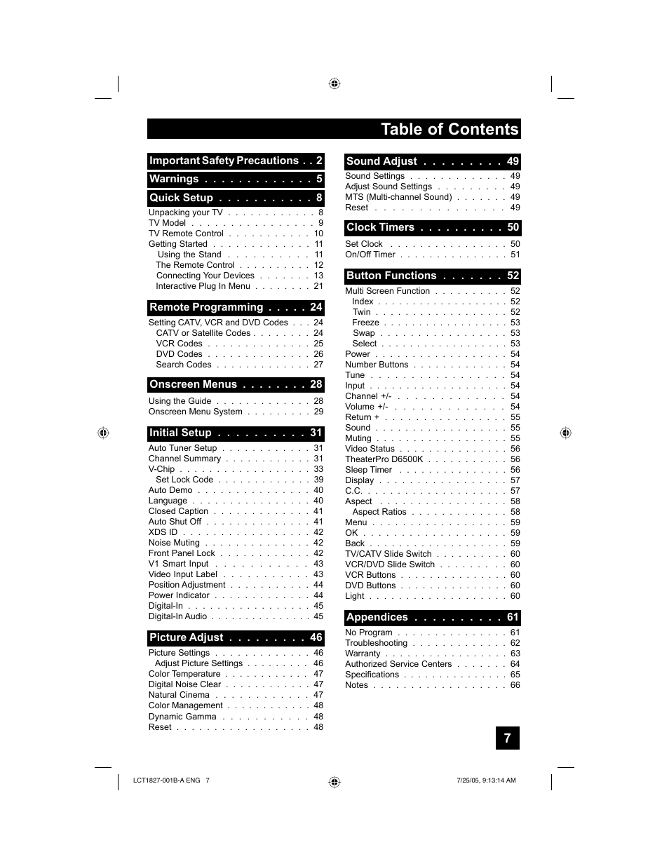 JVC 0705TNH-II-IM User Manual | Page 7 / 68