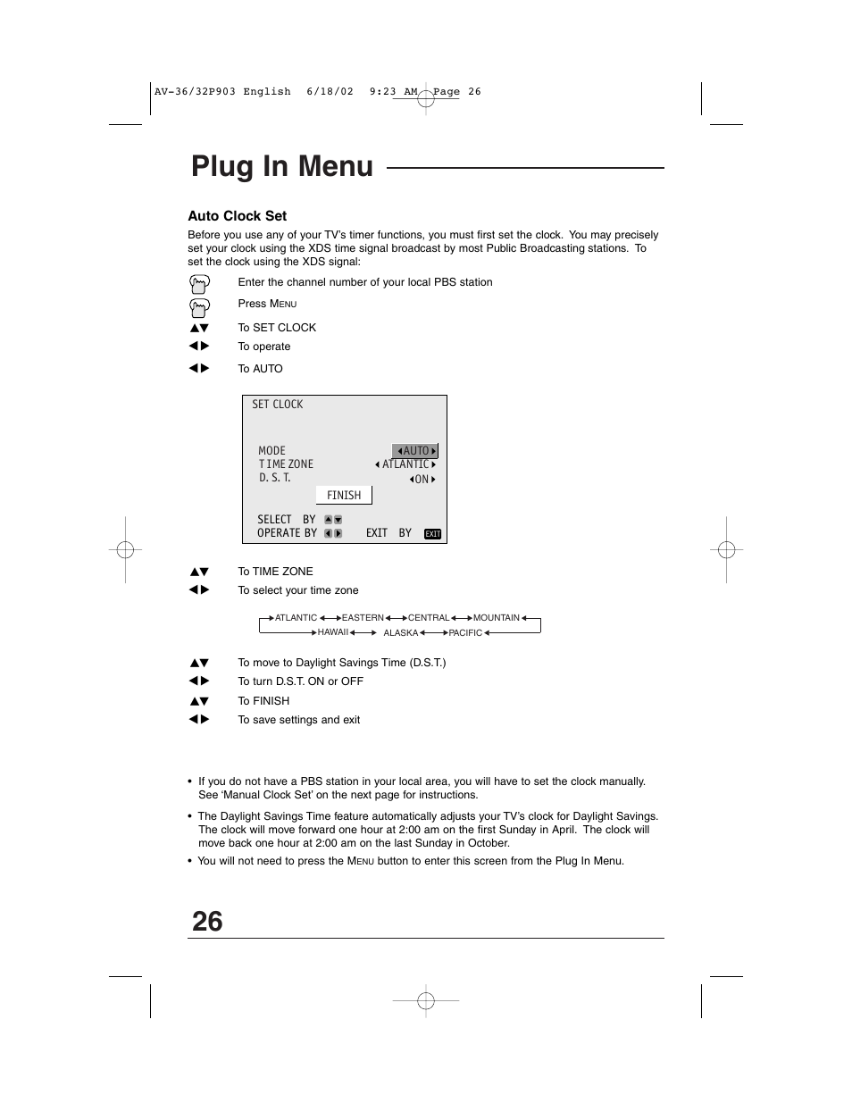 Plug in menu | JVC AV 32P903 User Manual | Page 26 / 60