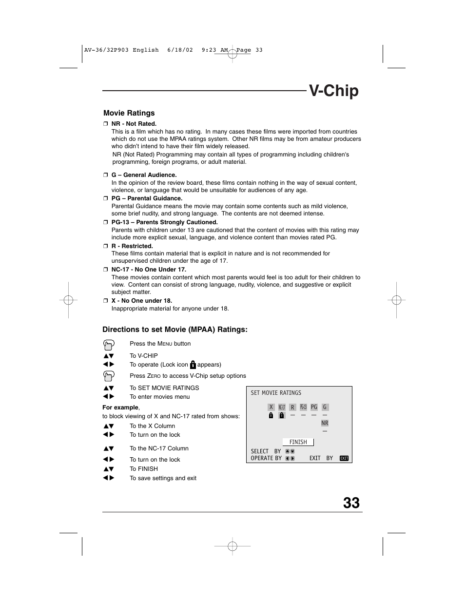 V-chip | JVC AV 32P903 User Manual | Page 33 / 60