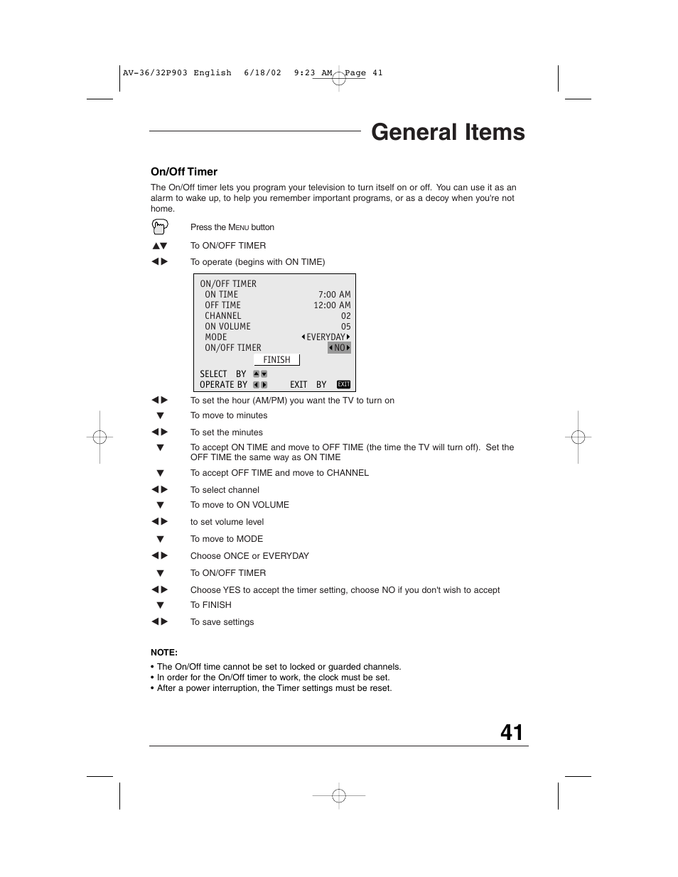 General items | JVC AV 32P903 User Manual | Page 41 / 60