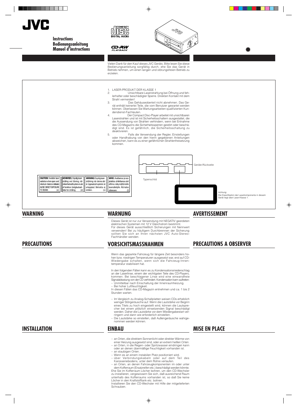 JVC CH-X500 User Manual | 6 pages