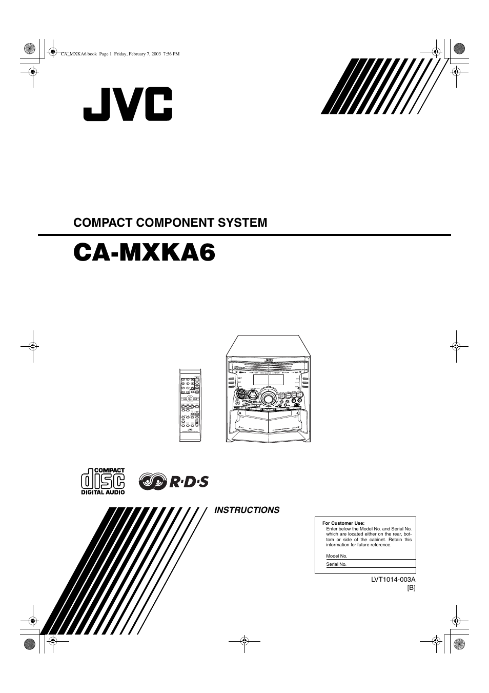 JVC CA-MXKA6 User Manual | 39 pages