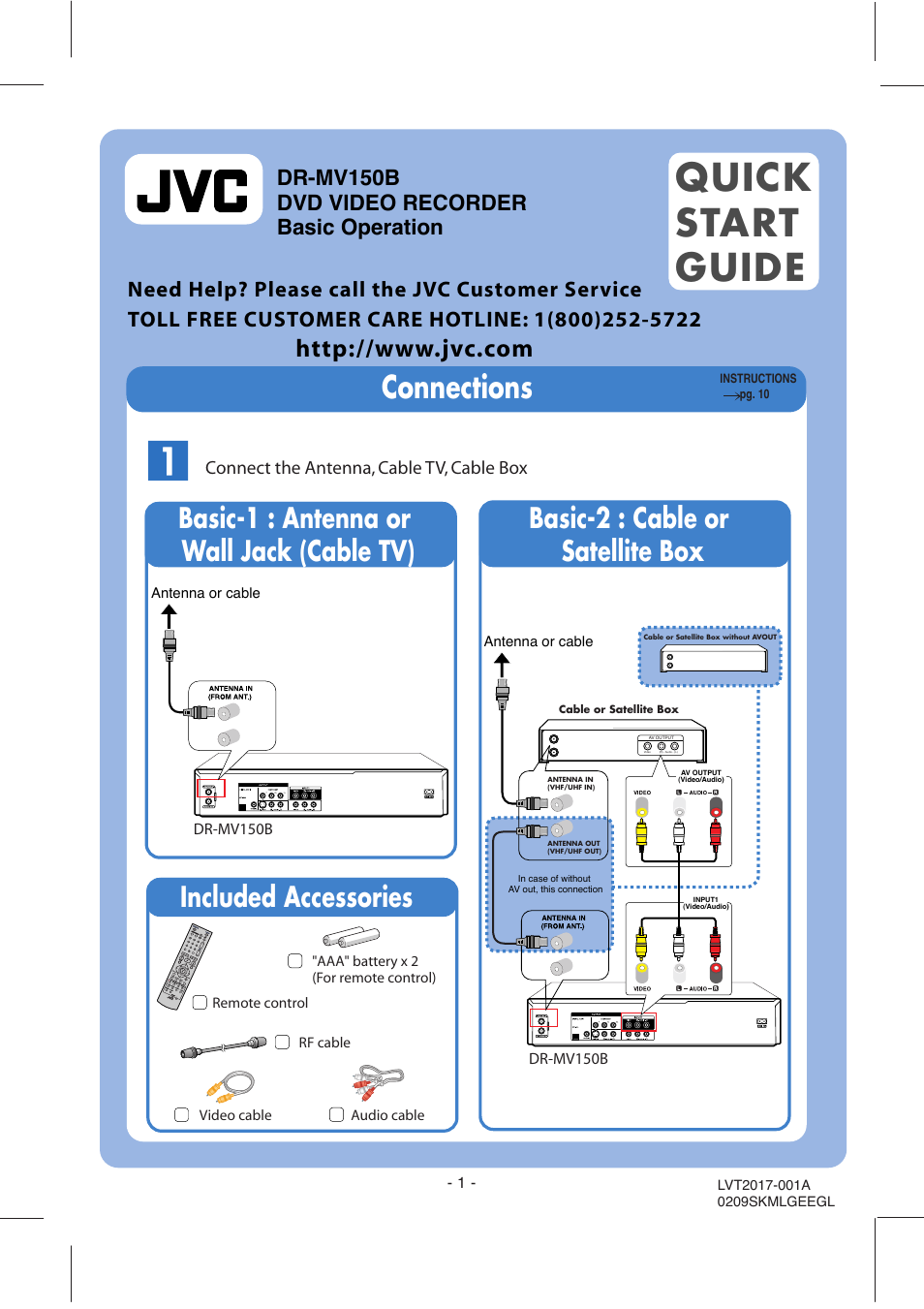 JVC DR-MV150B User Manual | 6 pages