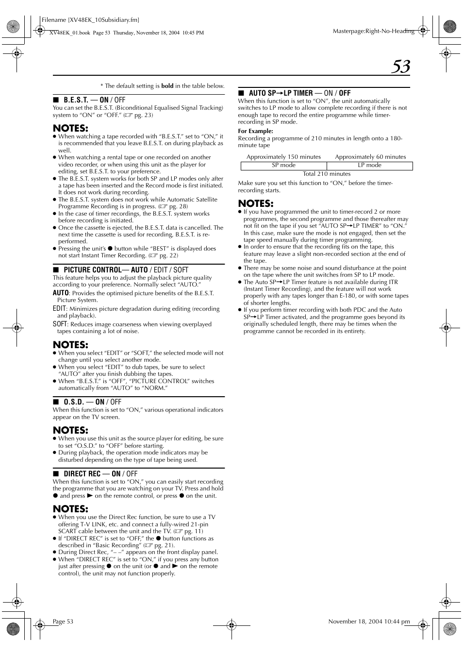 JVC HR-XV48EK User Manual | Page 53 / 72