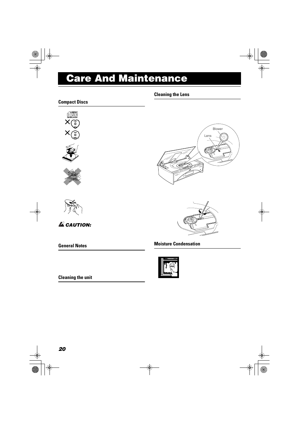 Care and maintenance | JVC FS-SD990 User Manual | Page 22 / 27