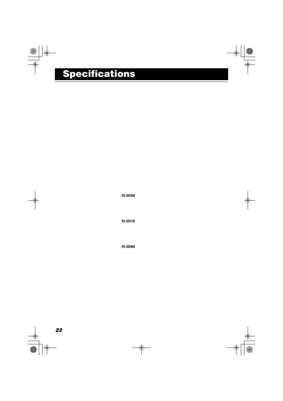 Specifications | JVC FS-SD990 User Manual | Page 24 / 27