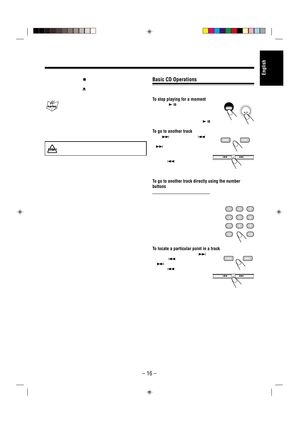 Basic cd operations, English | JVC CA-UXL36V User Manual | Page 19 / 36