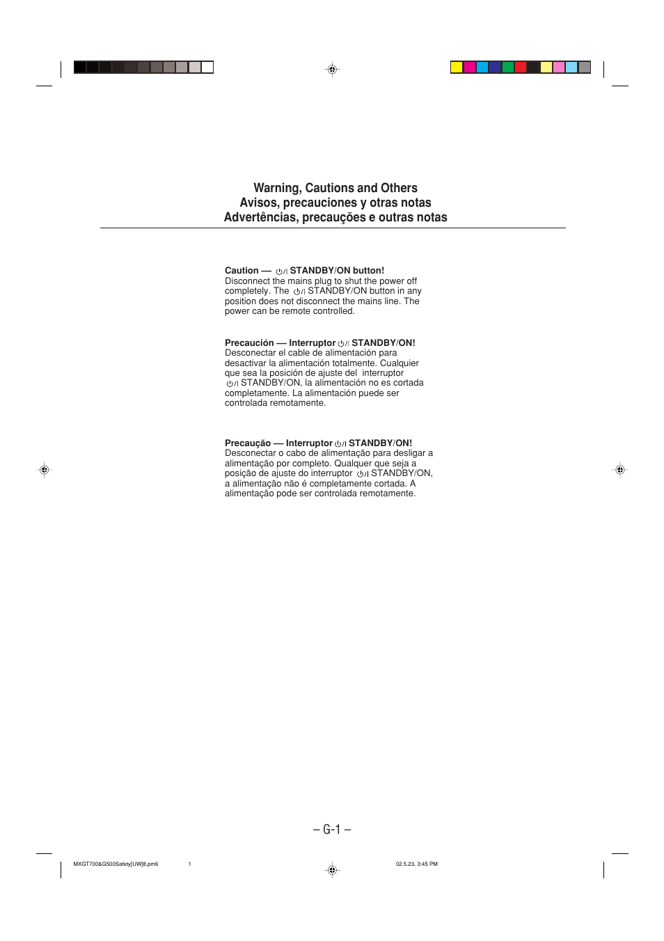 Warning, cautions and others | JVC CA-MXGT700 User Manual | Page 34 / 70