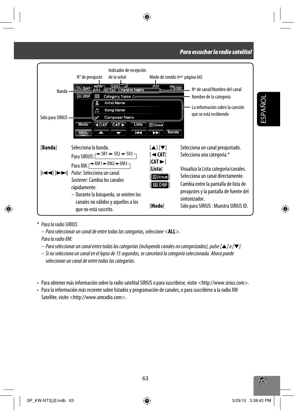 Español | JVC KW-NT3HD User Manual | Page 157 / 281