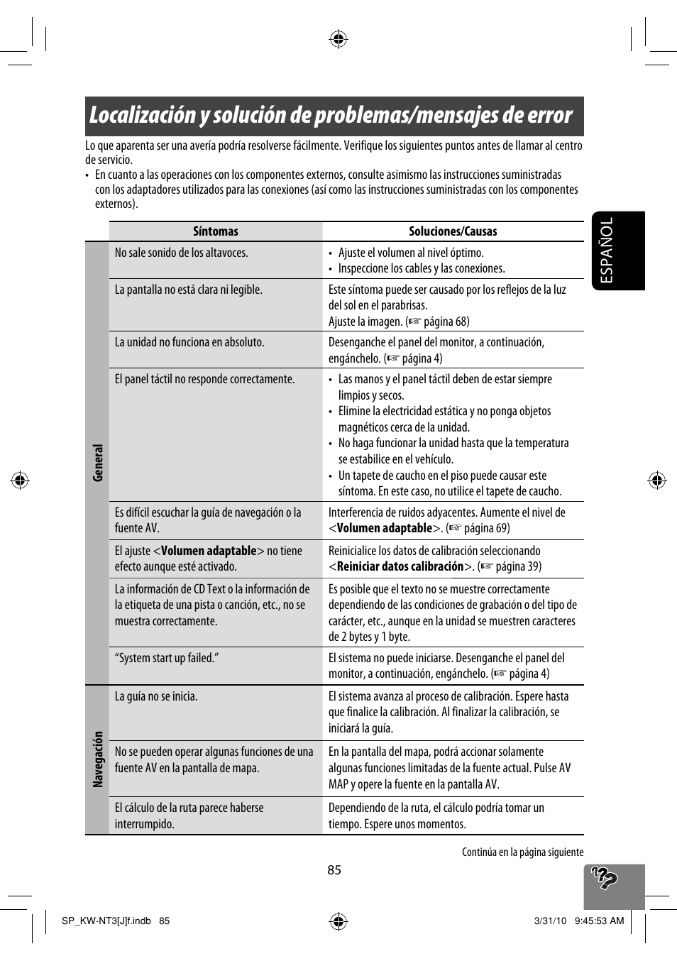 Español | JVC KW-NT3HD User Manual | Page 179 / 281