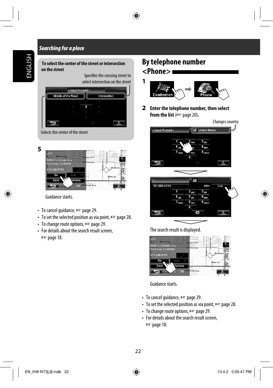 By telephone number <phone, English 5 | JVC KW-NT3HD User Manual | Page 22 / 281
