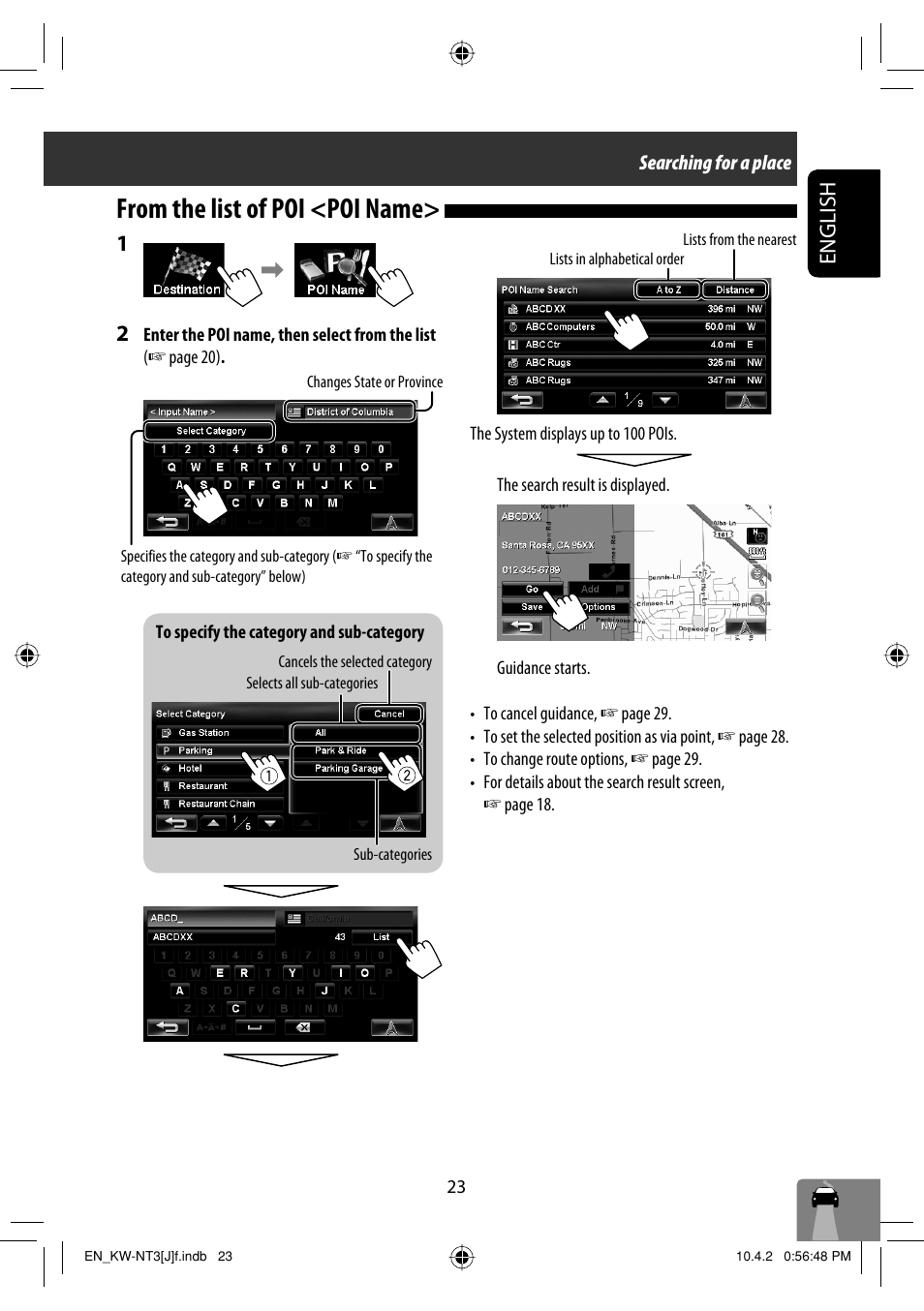 From the list of poi <poi name, English | JVC KW-NT3HD User Manual | Page 23 / 281