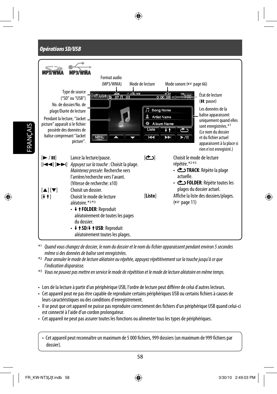 Français, Opérations sd/usb | JVC KW-NT3HD User Manual | Page 244 / 281
