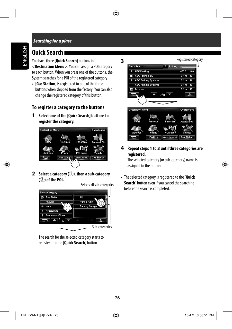 Quick search, Tentative, English | JVC KW-NT3HD User Manual | Page 26 / 281