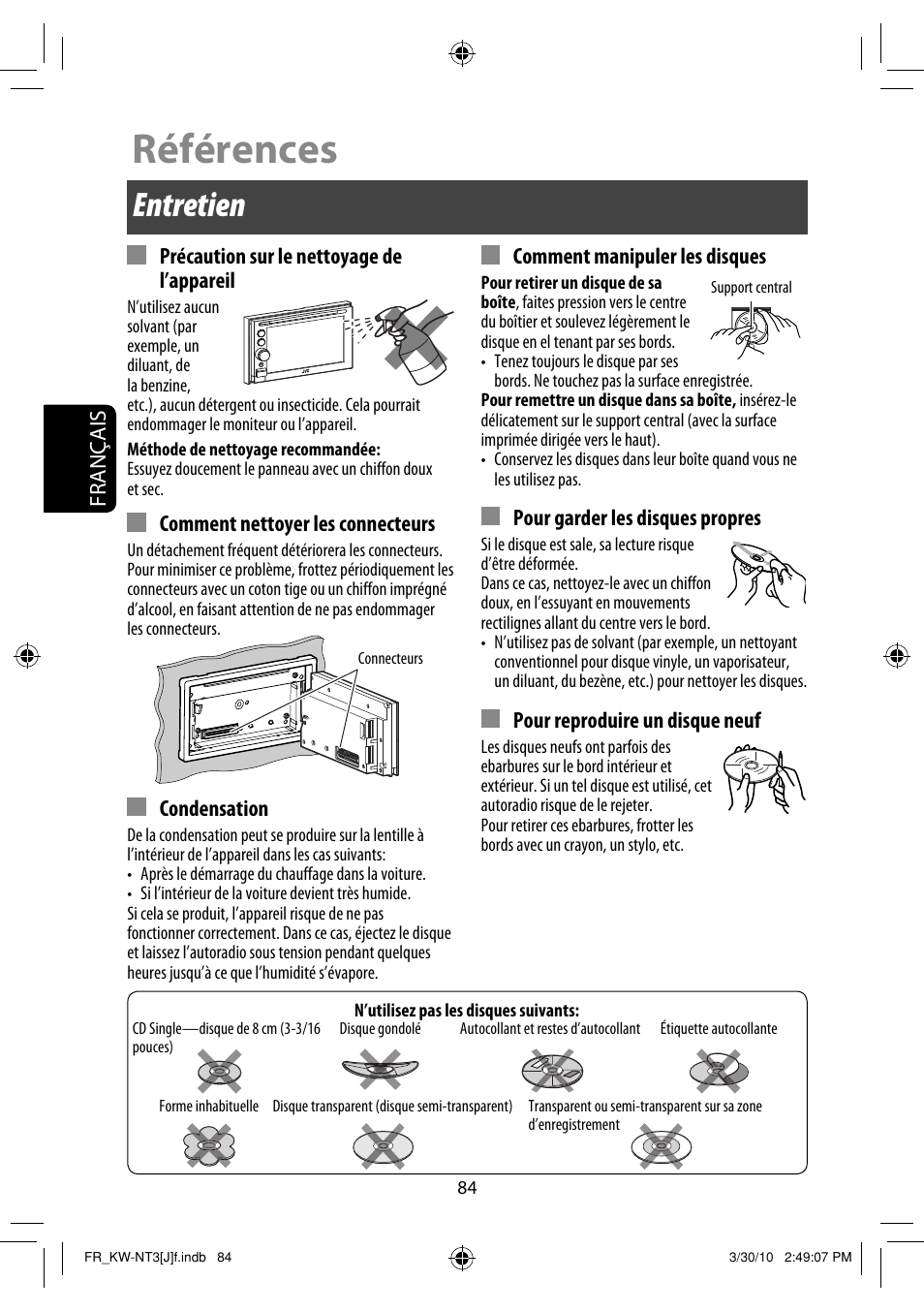 Références, Entretien | JVC KW-NT3HD User Manual | Page 270 / 281
