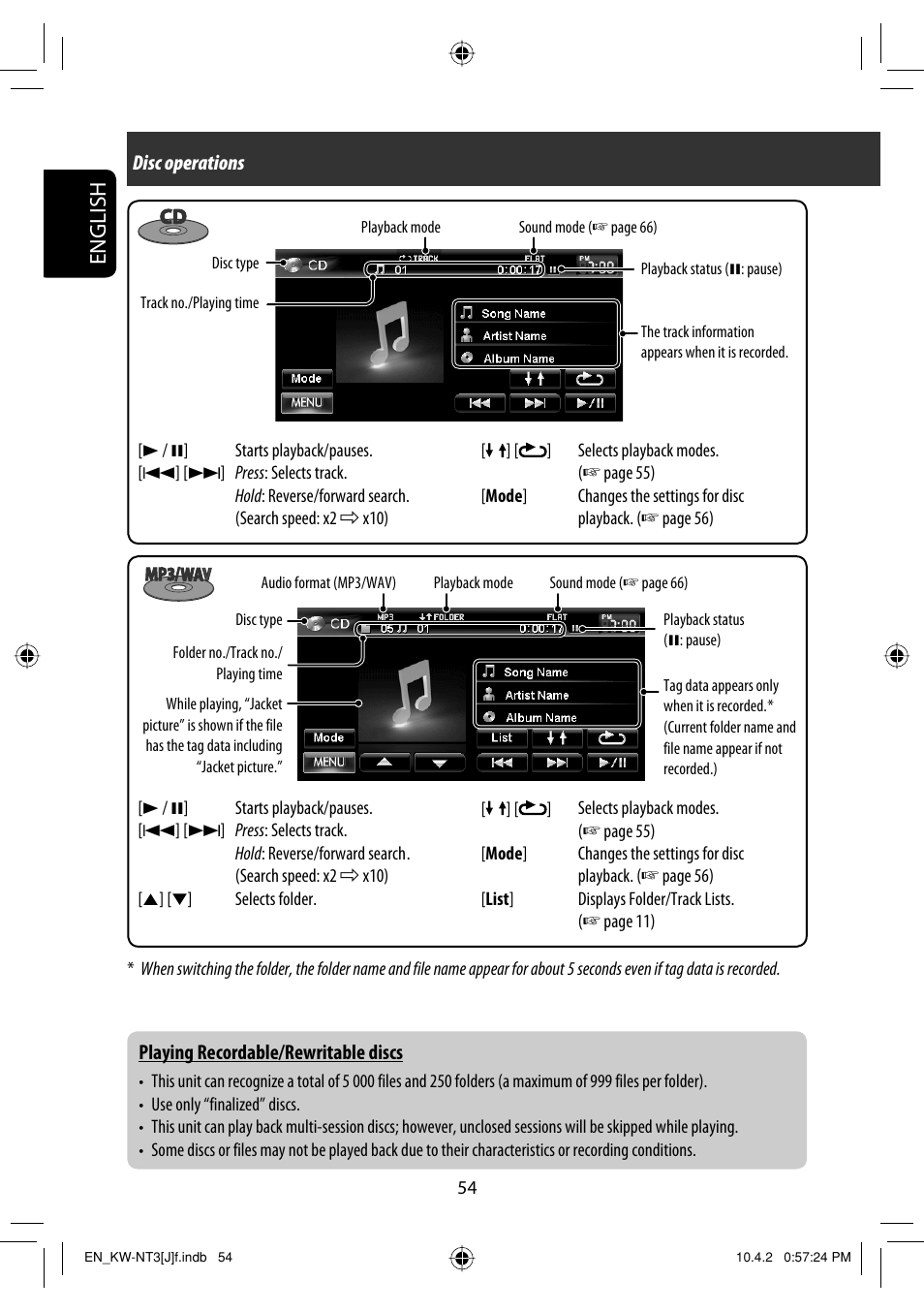 English | JVC KW-NT3HD User Manual | Page 54 / 281