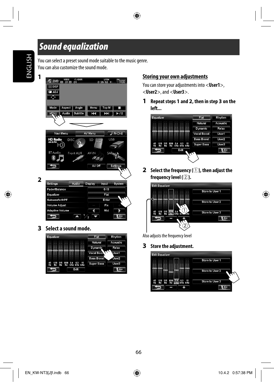 Sound equalization | JVC KW-NT3HD User Manual | Page 66 / 281