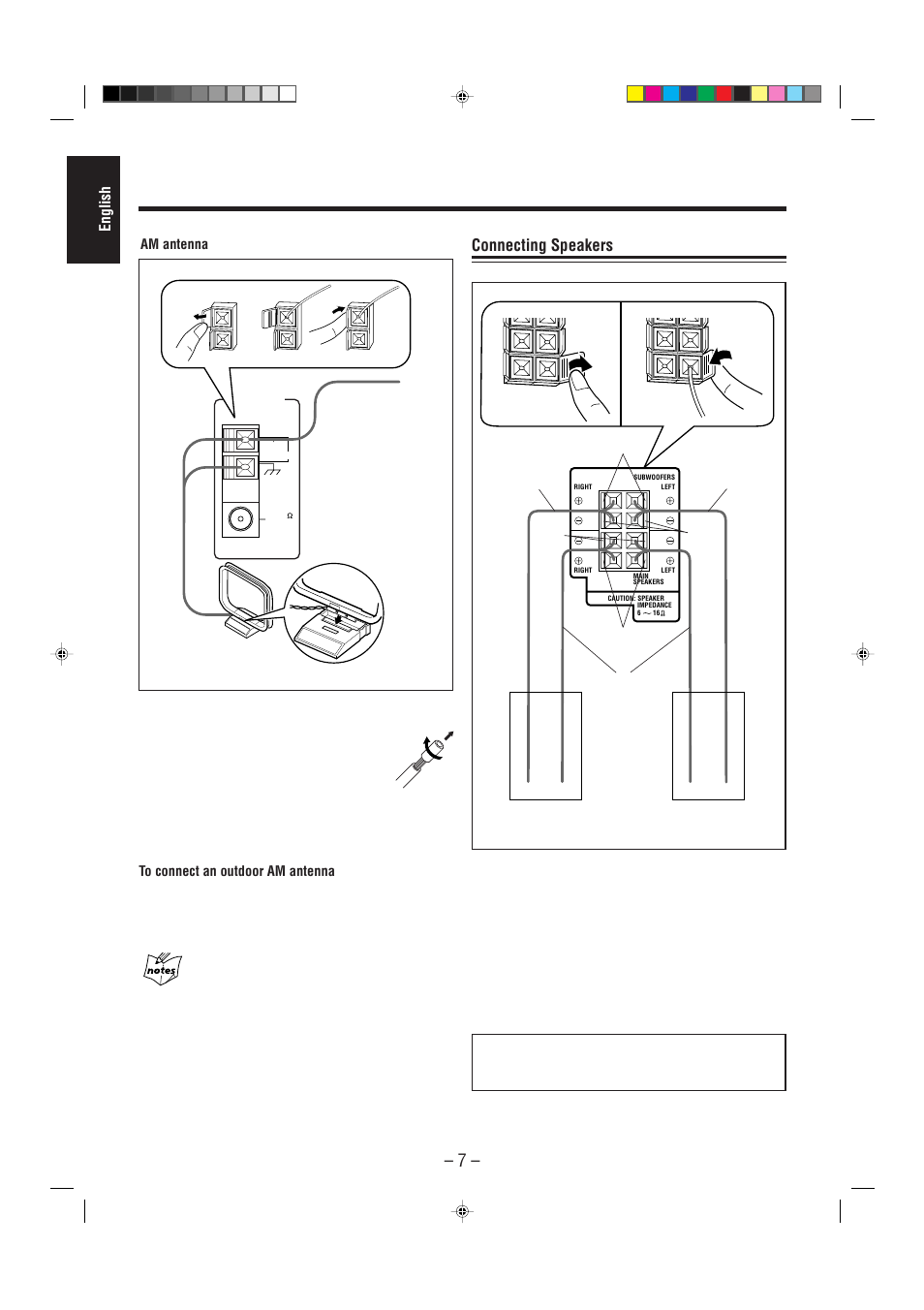 Connecting speakers | JVC CA-MXGT90 User Manual | Page 12 / 40