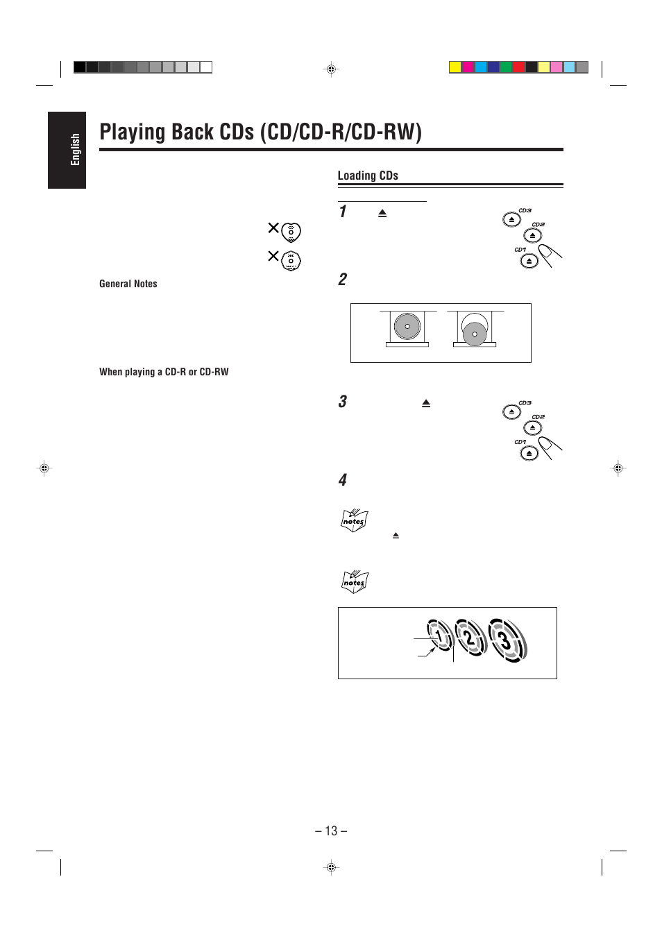 Playing back cds (cd/cd-r/cd-rw) | JVC CA-MXGT90 User Manual | Page 18 / 40