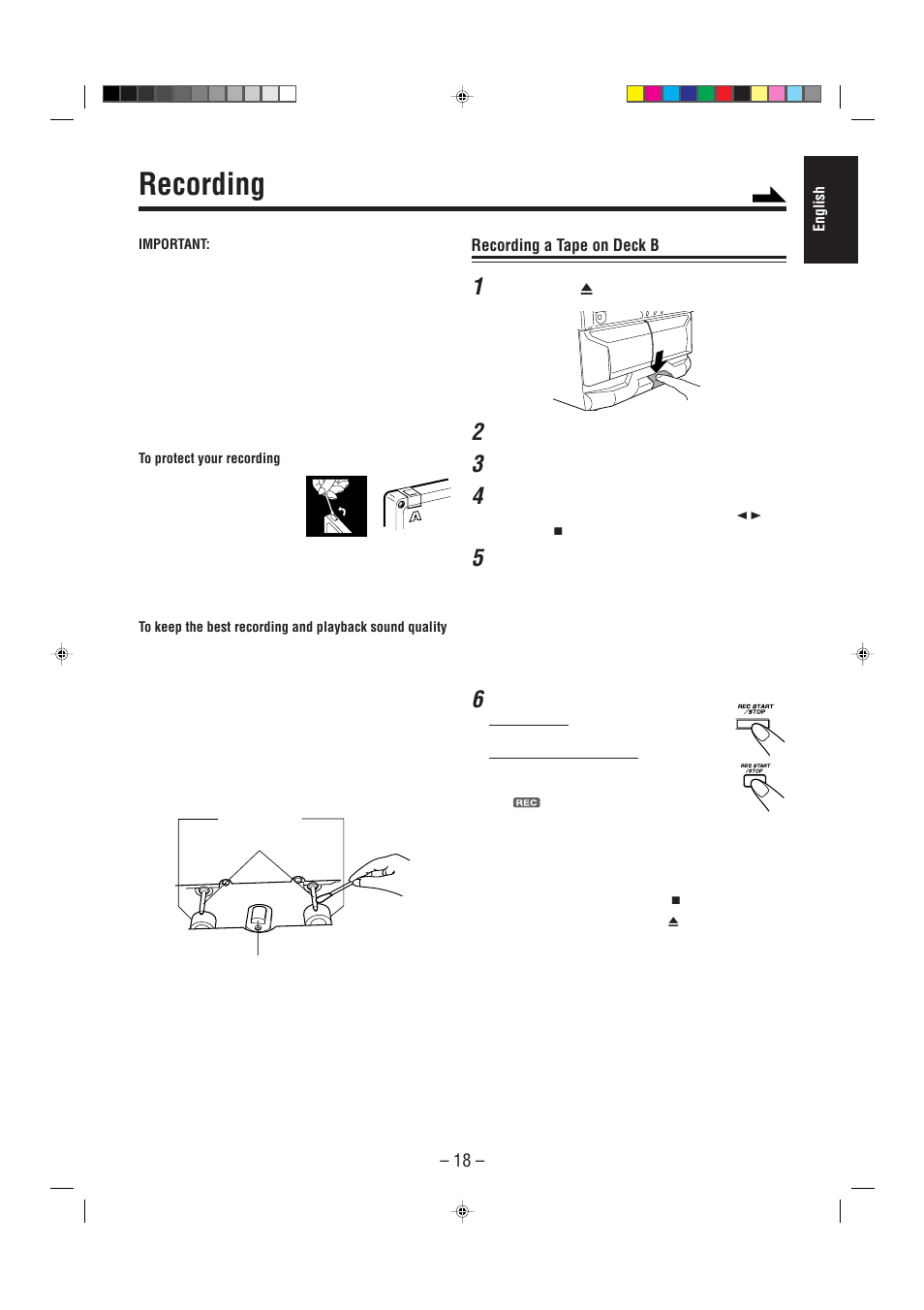 Recording | JVC CA-MXGT90 User Manual | Page 23 / 40