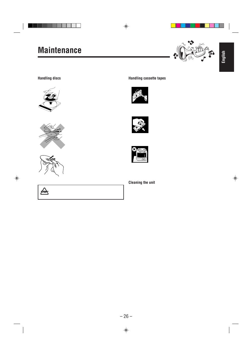 Maintenance | JVC CA-MXGT90 User Manual | Page 31 / 40