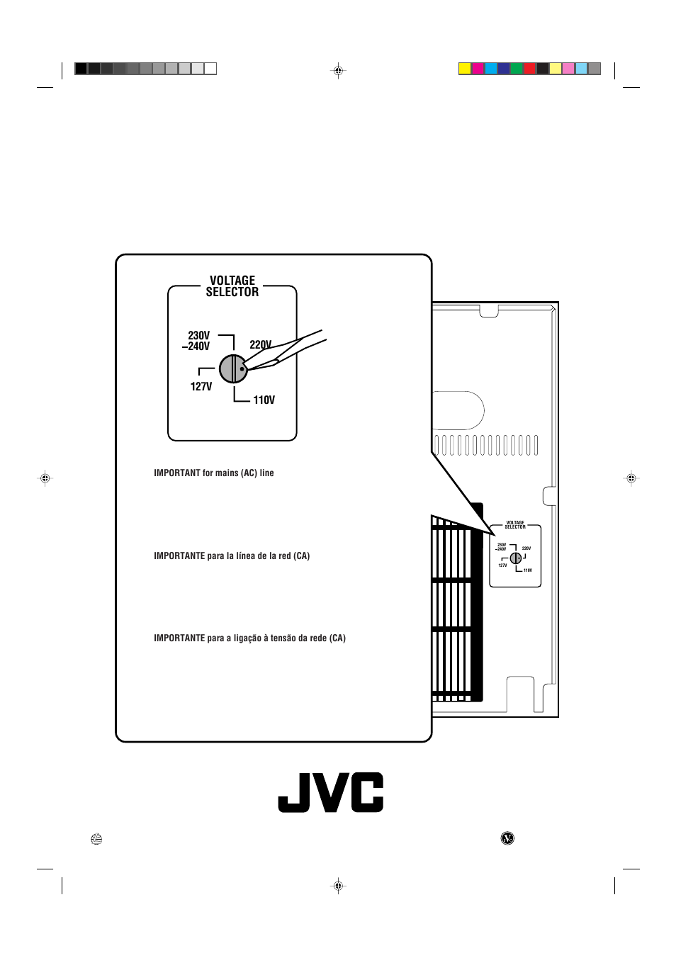 Back cover, Voltage selector | JVC CA-MXGT90 User Manual | Page 36 / 40