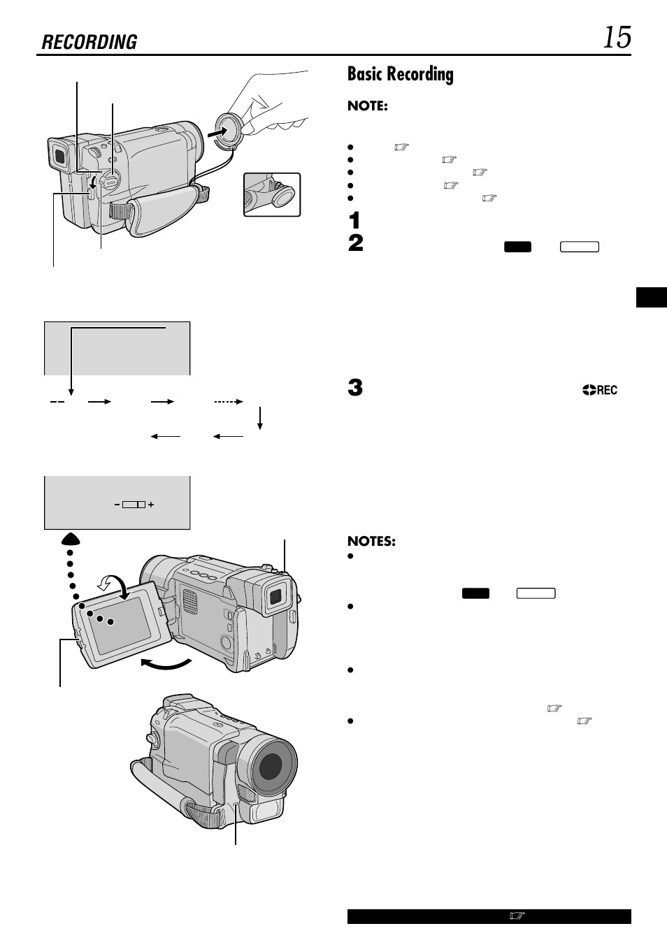 Recording basic recording | JVC GR-DVL155 User Manual | Page 15 / 68