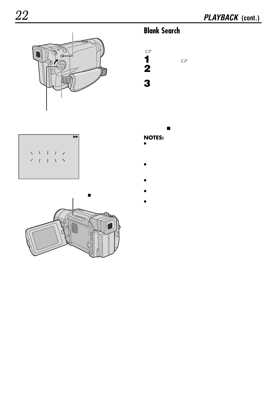 Blank search, Playback | JVC GR-DVL155 User Manual | Page 22 / 68