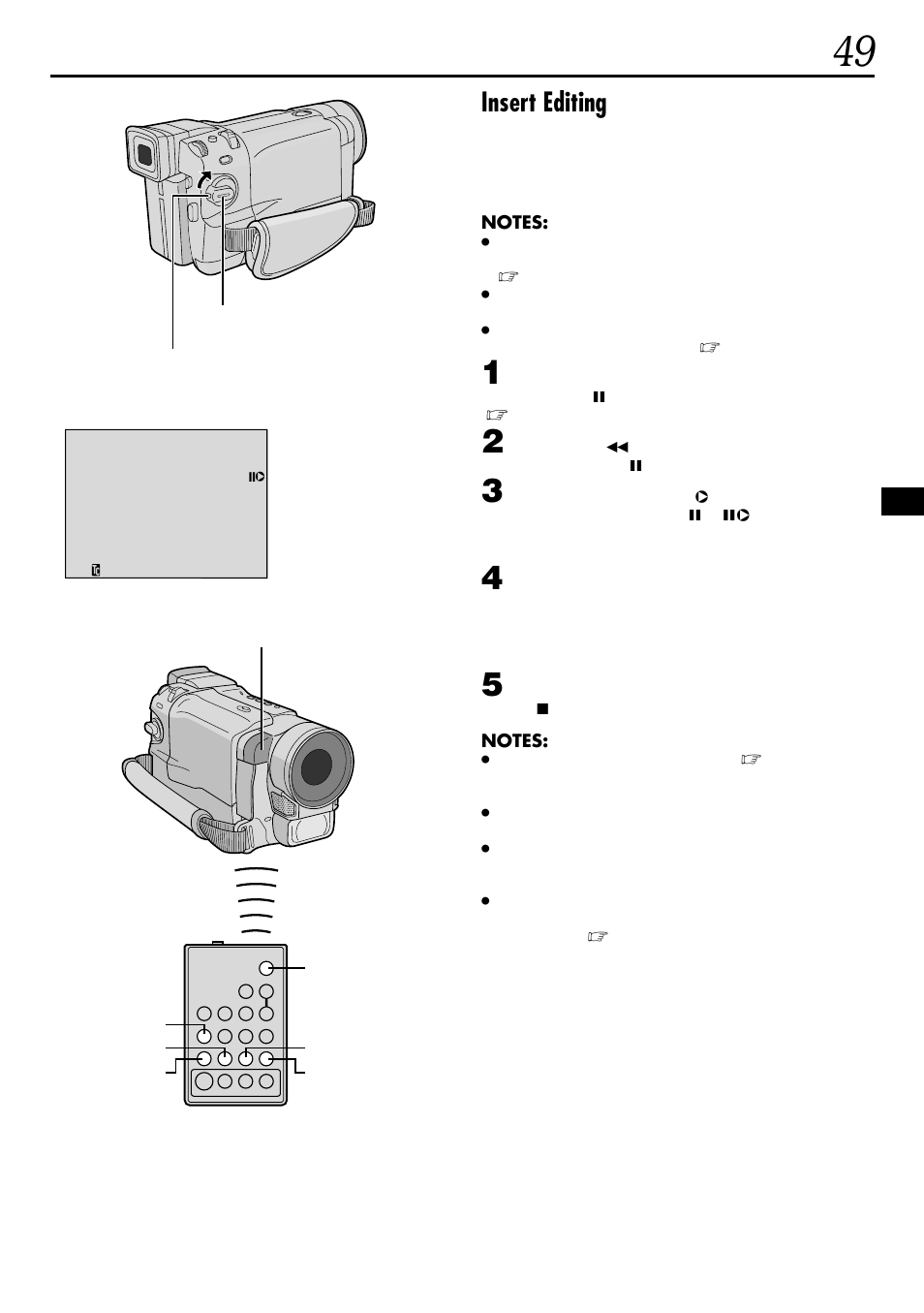 Insert editing | JVC GR-DVL155 User Manual | Page 49 / 68