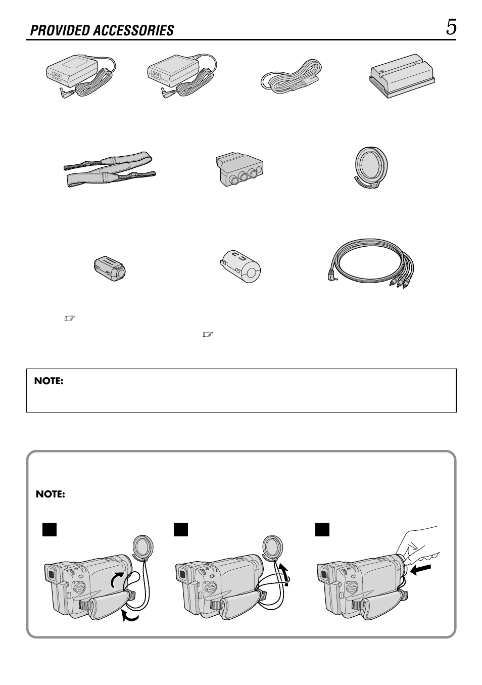 Provided accessories | JVC GR-DVL155 User Manual | Page 5 / 68