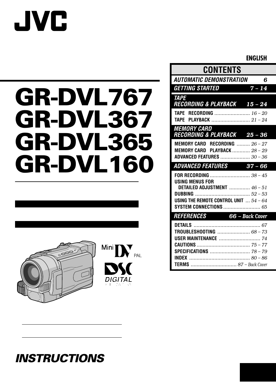 JVC GR-DVL160 User Manual | 88 pages