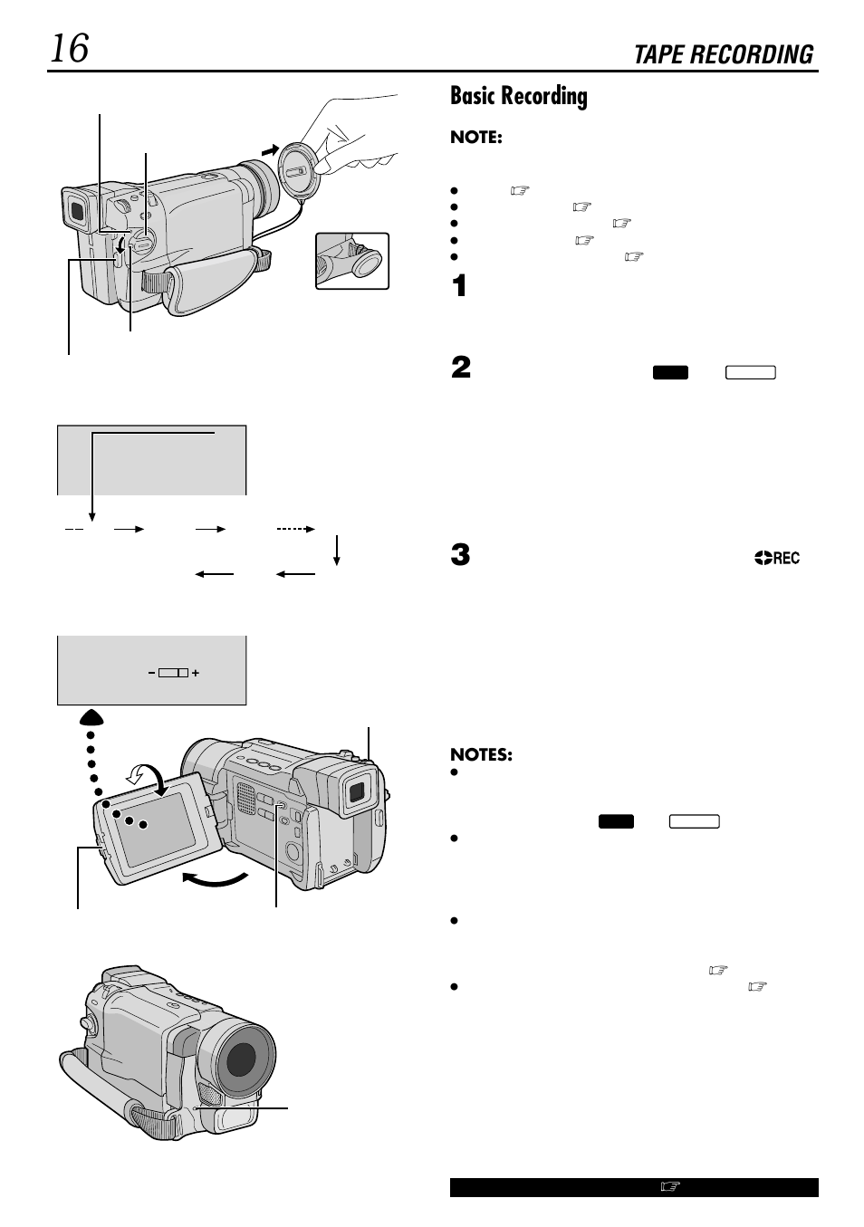 Tape recording basic recording | JVC GR-DVL160 User Manual | Page 16 / 88