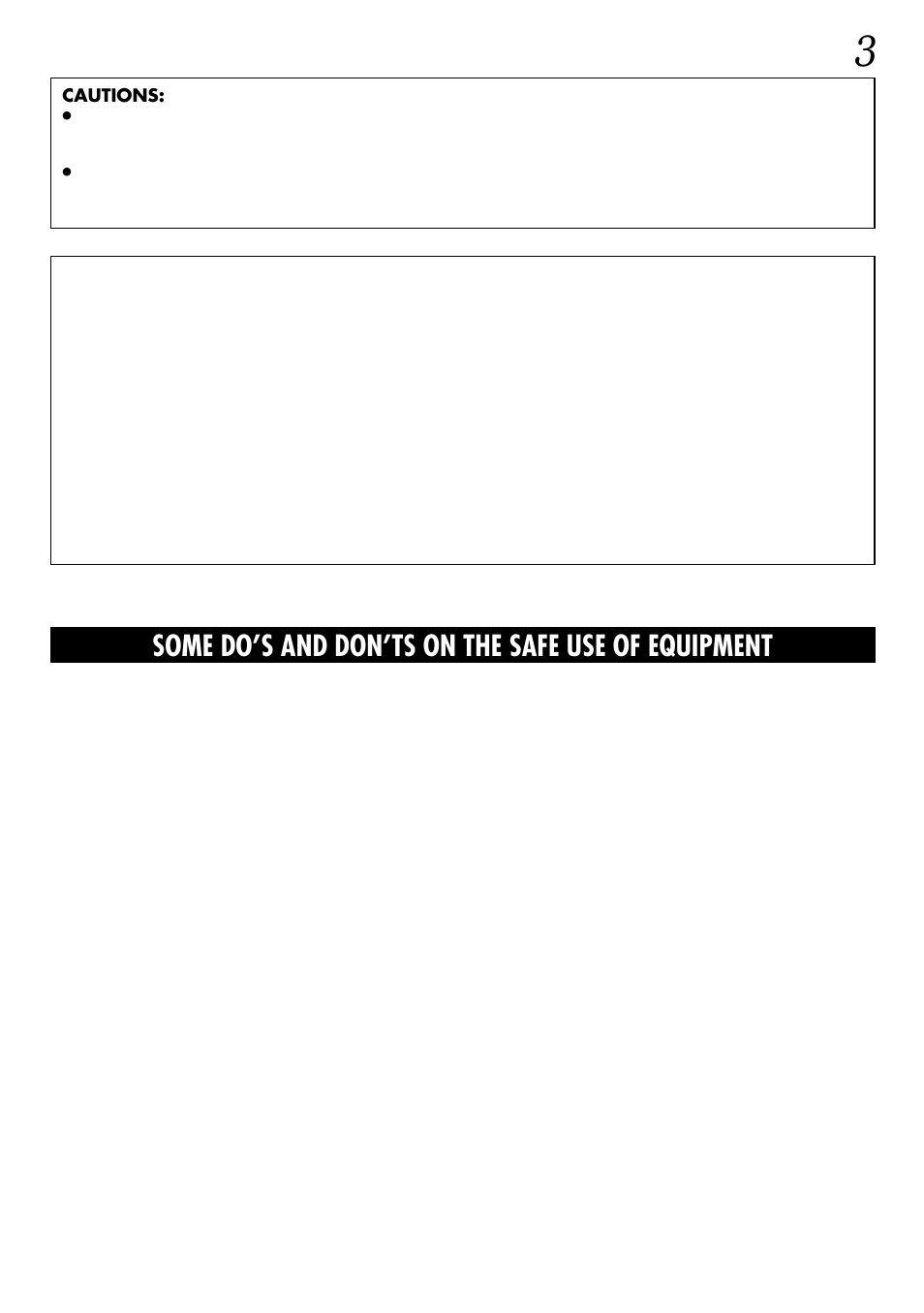 Some do’s and don’ts on the safe use of equipment | JVC GR-DVL160 User Manual | Page 3 / 88