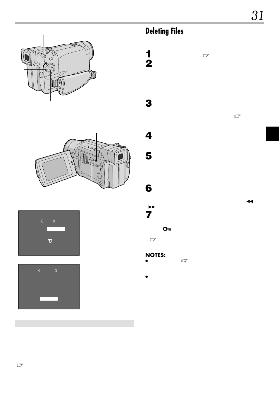 Deleting files | JVC GR-DVL160 User Manual | Page 31 / 88